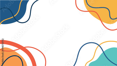 Set of 4 colorful abstract shapes vector illustrations