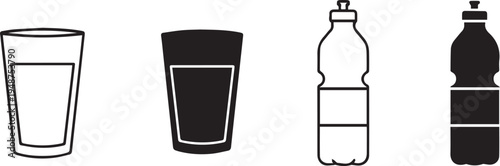 Four different liquid containers illustration