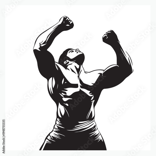 silhouette of a muscular man