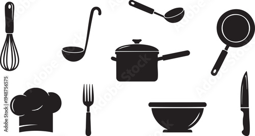 vector set of kitchen utensils