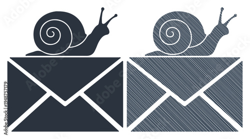 Slow snail mail communication concept with envelopes