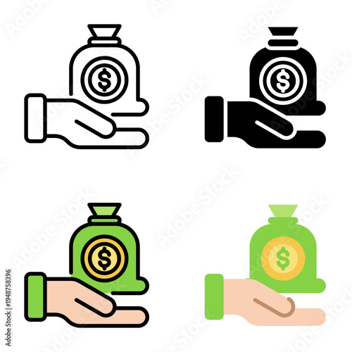 Loans icon collection of various styles for design branding, print and digital media