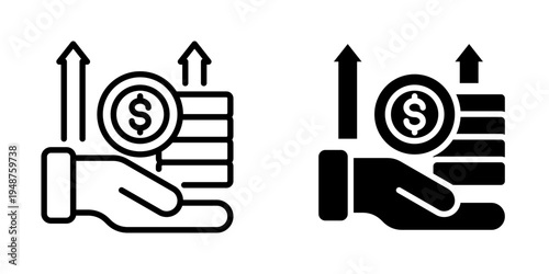 Revenue icon, element icon for design branding, print, and digital media