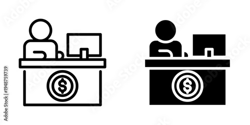 Teller icon, element icon for design branding, print, and digital media