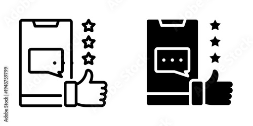 Review icon, element icon for design branding, print, and digital media