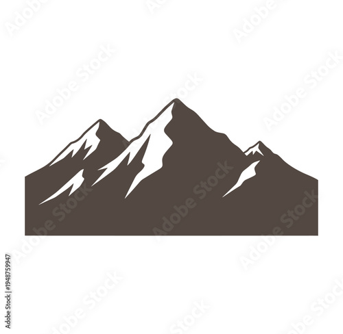 brown mountain range with snow peaks landscape graphic