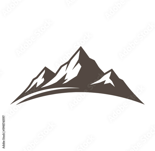 mountain range with snow covered peaks on horizon  scenic landscape view