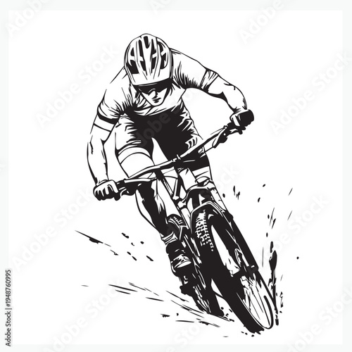 silhouette of a mountain biker