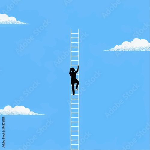 "Ladder Climb Ambition Illustration"