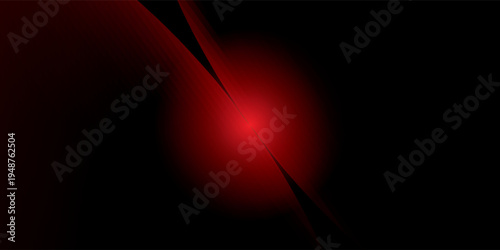 Abstract Red Light Flare Bursting on Black Background.