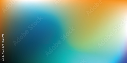 Abstract colorful gradient background with smooth transitions of blue, orange, green, and teal hues creating a vibrant and soft visual texture.