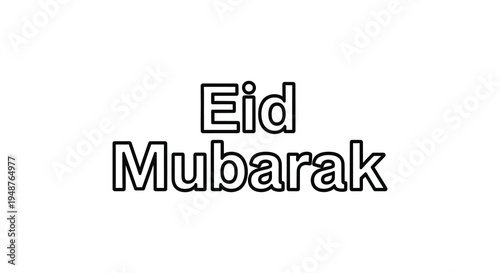 Bold eid mubarak text in black a celebratory graphic design with a striking silhouette high quality