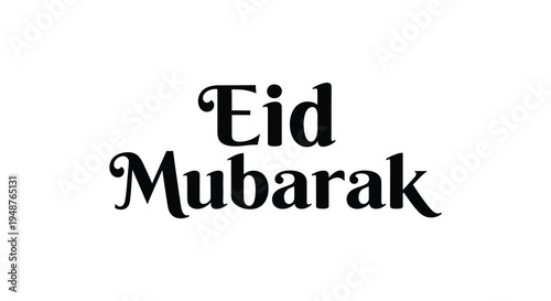 Elegant eid mubarak calligraphy presented in a striking black silhouette high quality professional detailed modern elegant