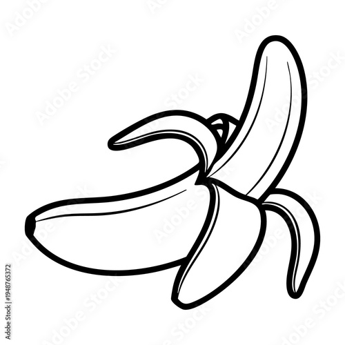 A peeled banana with four segments