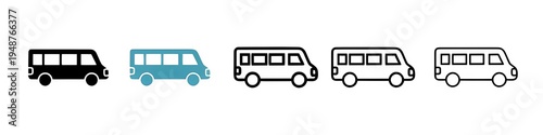 Foto Van vector icon set