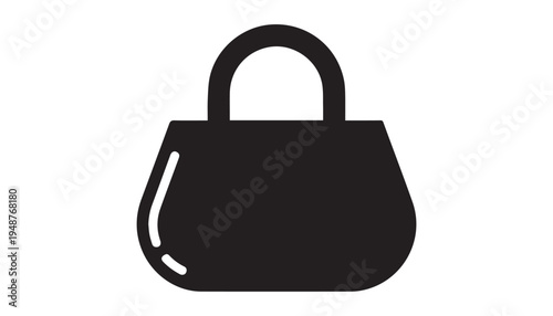black color handbag of silhouette vector illustration, solid white background
