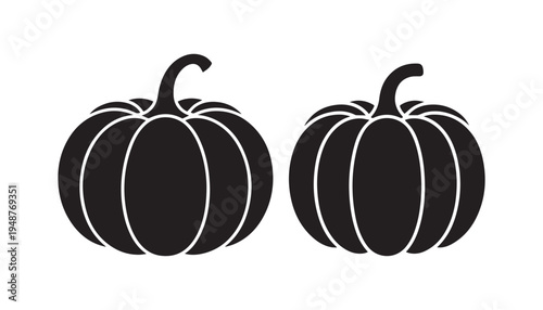 black color Pumpkin of silhouette vector illustration, solid white background