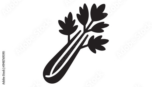 black color coriander leaves of silhouette vector illustration, solid white background