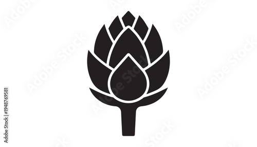 black color Artichoke of silhouette vector illustration, solid white background