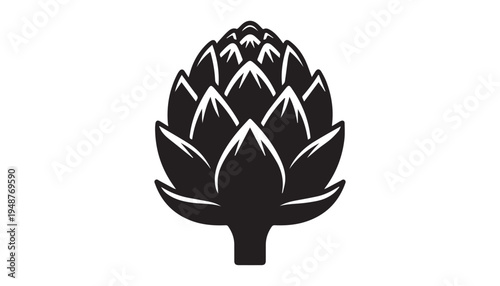 black color Artichoke of silhouette vector illustration, solid white background