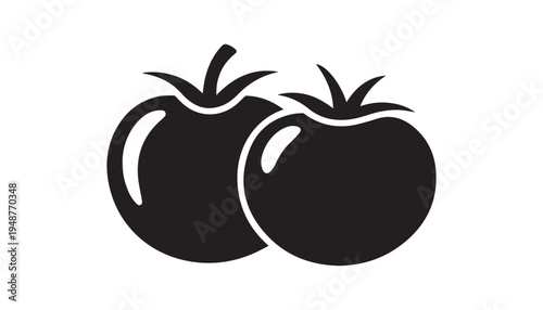 black color Tomatoes of silhouette vector illustration, solid white background