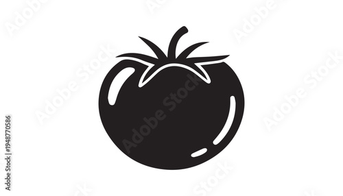 black color Tomatoes of silhouette vector illustration, solid white background