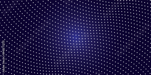 Abstract Dark Blue Background with White Dots Pattern.