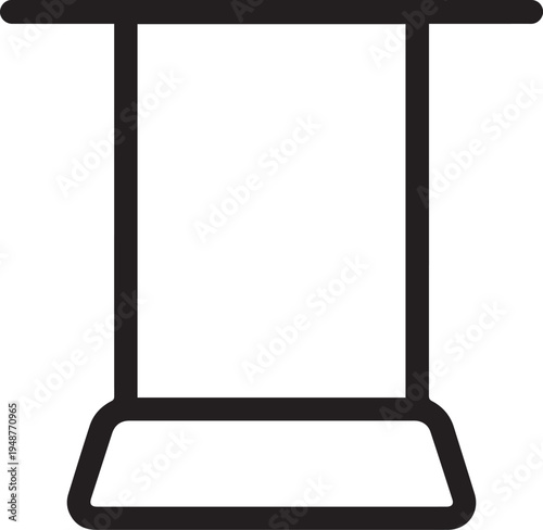 Playground Swing Bold Line Art Vector Illustration On White Background