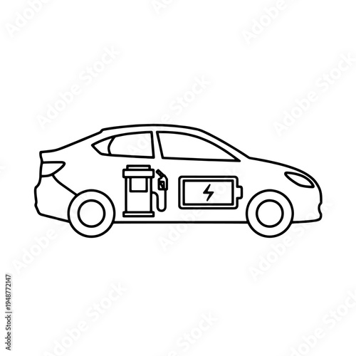 Clean Energy Electric Car Charging Station Icon for Modern Sustainable Transportation Solutions