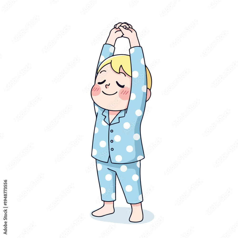 Fototapeta premium Character stretching their arms in the morning