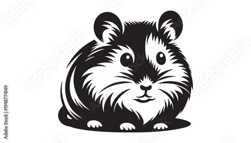 black color rat of silhouette vector illustration, solid white background