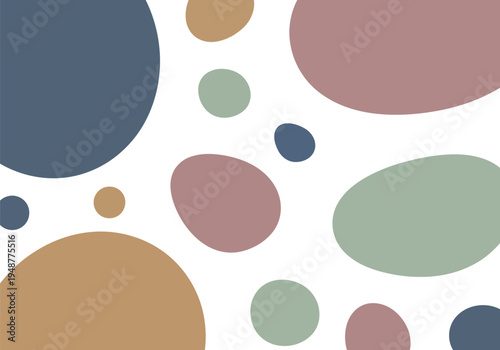 Colorful abstract background with various sized organic shape elements