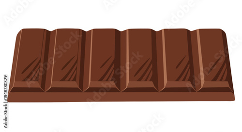 Delicious Milk Chocolate Bar with Six Segments, Isolated on White Background