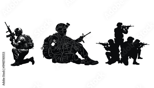 Battlefield Medic Silhouette in Tactical Gear