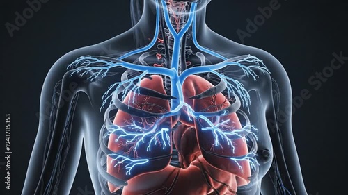 Artistic medical illustration showing human vagus nerve activation transitioning from sympathetic stress to parasympathetic calm with neural pathway signals and glowing molecular energy flow.