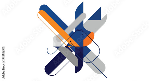 Stylized Airplane Illustration with Bold Colors.