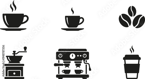 Professional Computer and Gaming Peripherals Icon Set Featuring Keyboard Mouse Monitor Laptop Headset and Gamepad Silhouette Illustrations