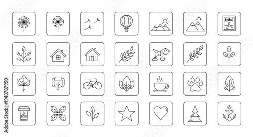 Collection of Hand Drawn Icons Representing Various Concepts.