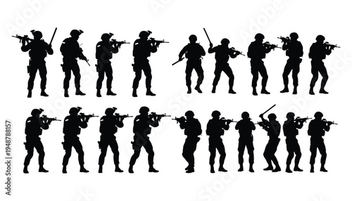 Battlefield Medic Silhouette Vector Army Soldiers in Action