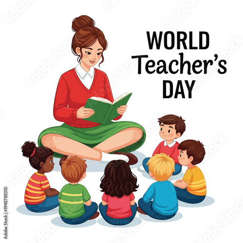 World teacher's day illustration