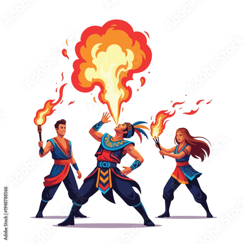 Three Characters with Fire Elements.