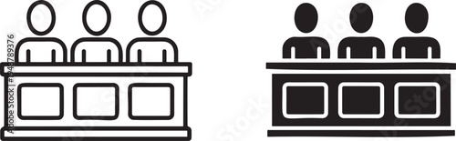 Jury panel silhouette & outline set isolated on transparent background