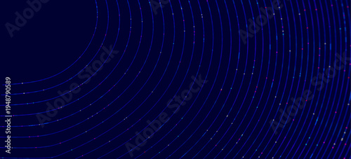 Dynamic luminous particle wave forming a digital surface, symbolizing neural networks, machine learning, data processing, virtual technology, innovation and high tech visualization vector background.