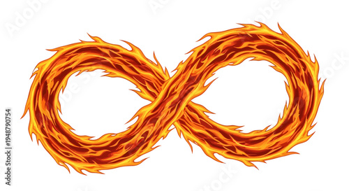Fiery Infinity Symbol Burning Brightly