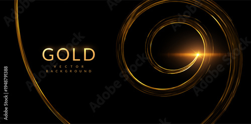 Golden spiral composed of shimmering golden light trails, fireworks, and gold confetti vibe. For holiday marketing campaigns (New Year, Christmas), wedding invitation suites, anniversary announcements