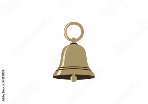Golden Bell Icon - A Classic Symbol of Alertness, Celebration, and Announcement, Perfect for Various Design Needs