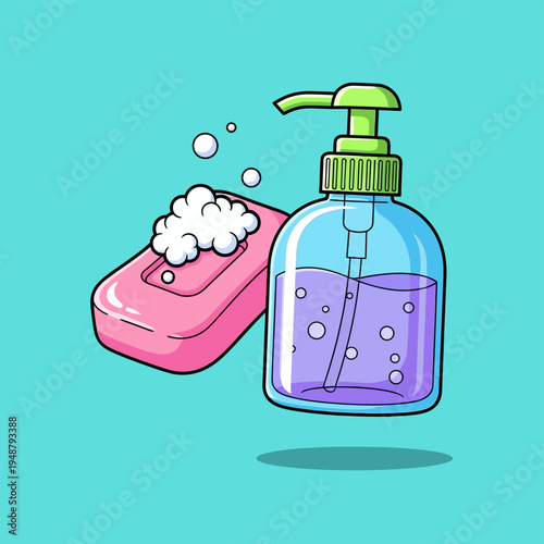 Hand Soap Bottle and Soap Dish.