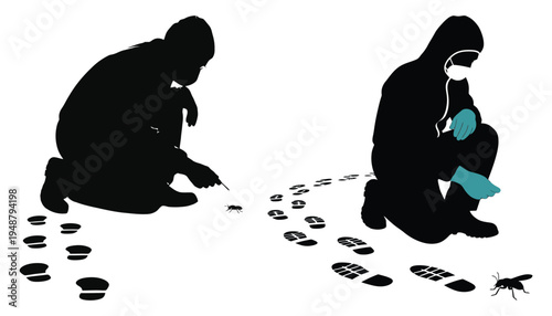 Battlefield Medic Silhouette Aiding Injured in Combat