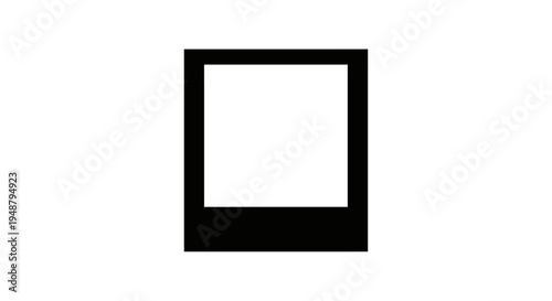 Blank Polaroid Photo Frame Icon, Isolated on White Background