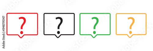 Set of Question mark icon. Question mark icon silhouette design. Editable stroke outline icon on white background.